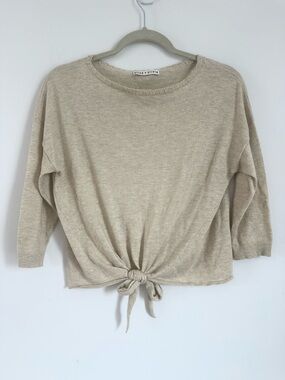 ALICE + OLIVIA Tie Front Knit Top
